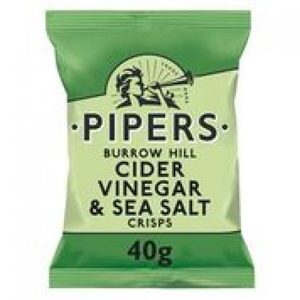Pipers Burrow Hill Cider Vinegar & Sea Salt Crisps 24 x 40g