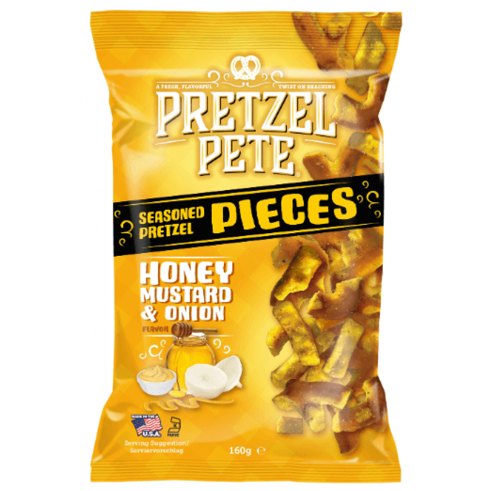 Pretzel Pete Pretzels Pieces - Honey Mustard & Onion 8 x 160g