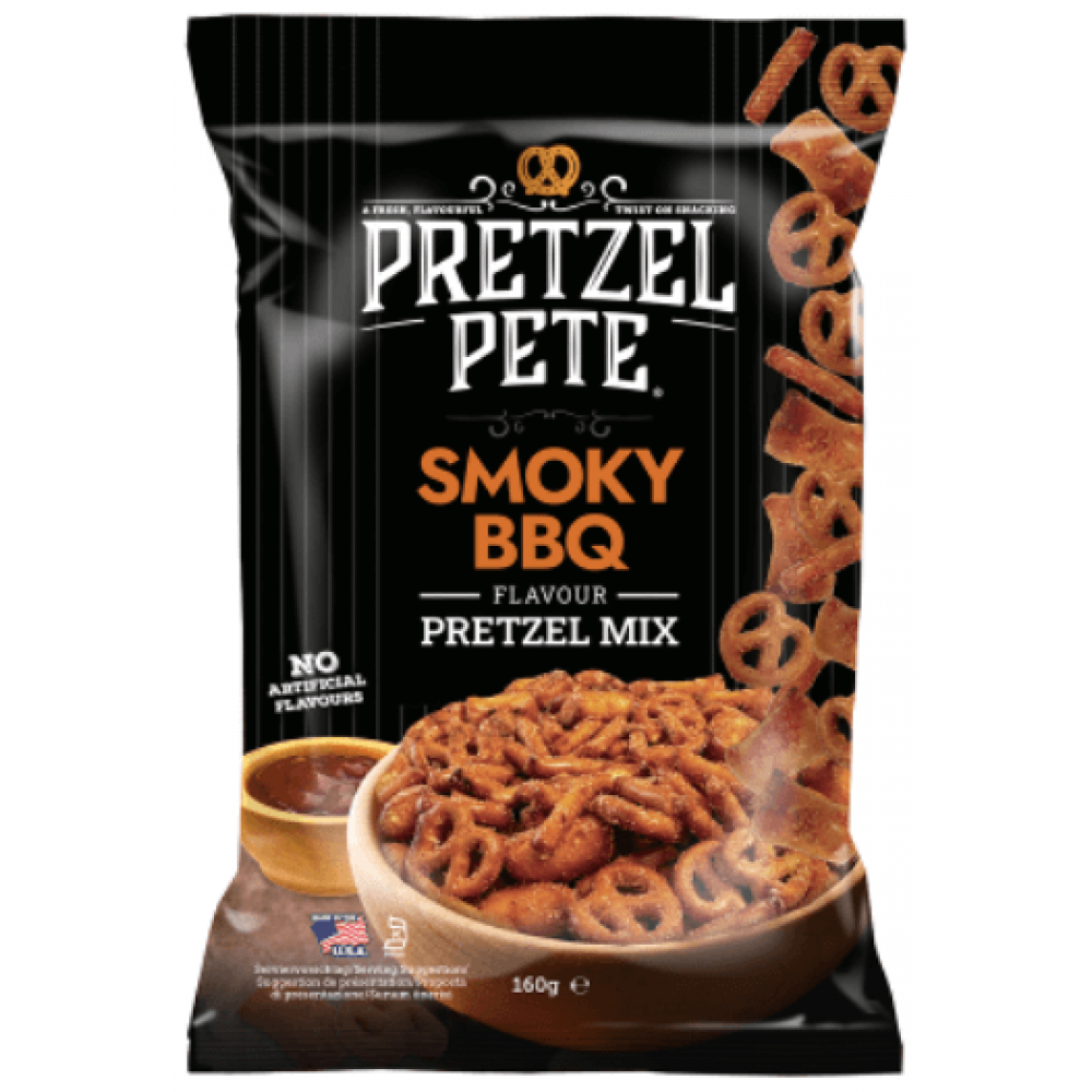 Pretzel Pete Pretzels - Smoky BBQ 8 x 160g