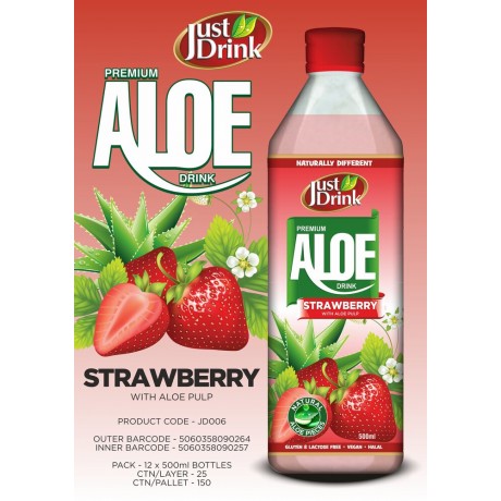Just Drink Aloe - Strawberry 12 x 500ml