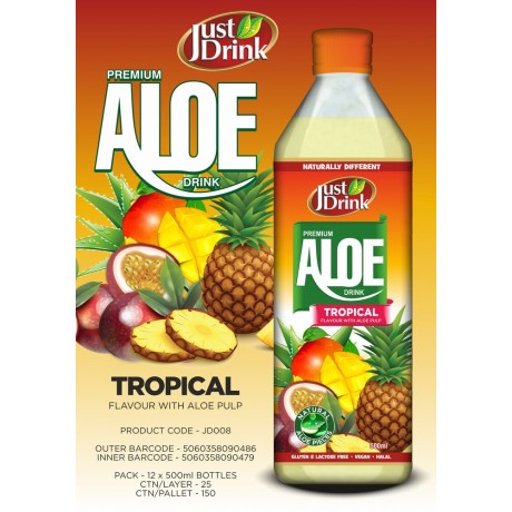 Just Drink Aloe - Tropical 12 x 500ml
