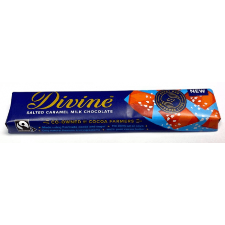 Divine Chocolate - Salted Caramel Milk Chocolate Bar 30 x 35g
