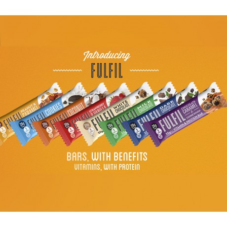 Fulfil Vitamins & Protein Bar, White Chocolate & Peanut Caramel - 15 x 55g