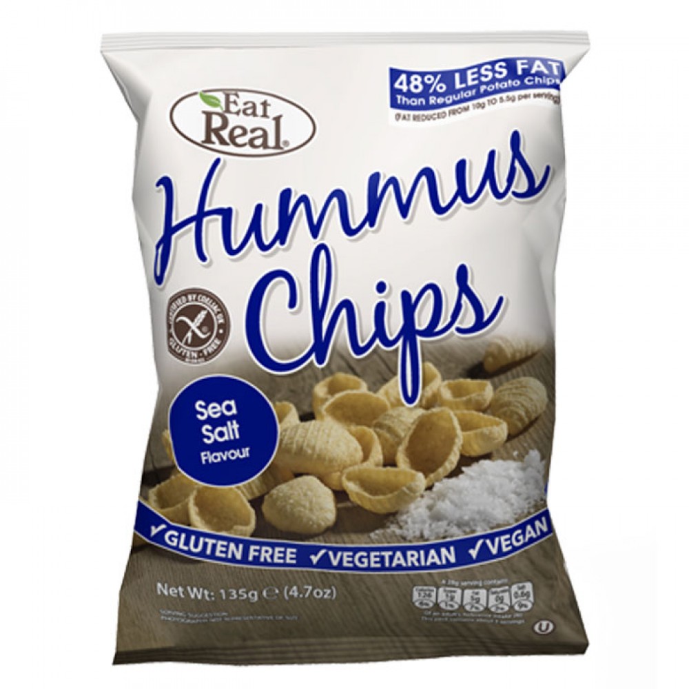 Eat Real Hummus Chips - Sea Salt - 18 x 45g