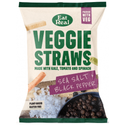 Eat Real Veggie Straws - Sea Salt & Black Pepper 10 x 110g